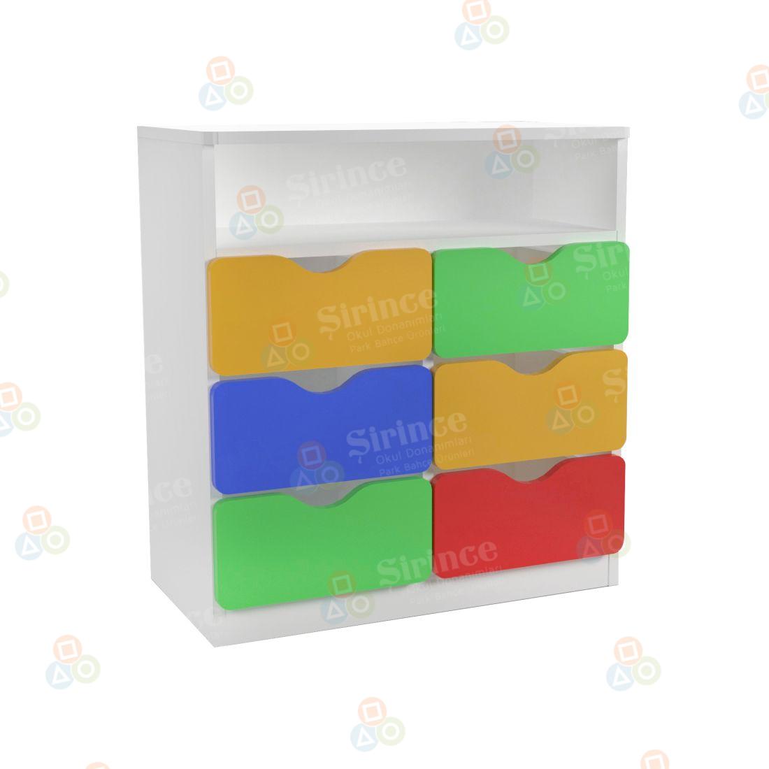 6 ÇEKMECELİ ANAOKULU DOLABI REBKLİ AKY-HS0010R